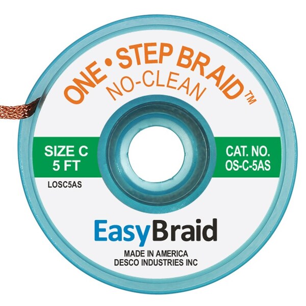 DESOLDERING BRAID, ONE STEP, .075