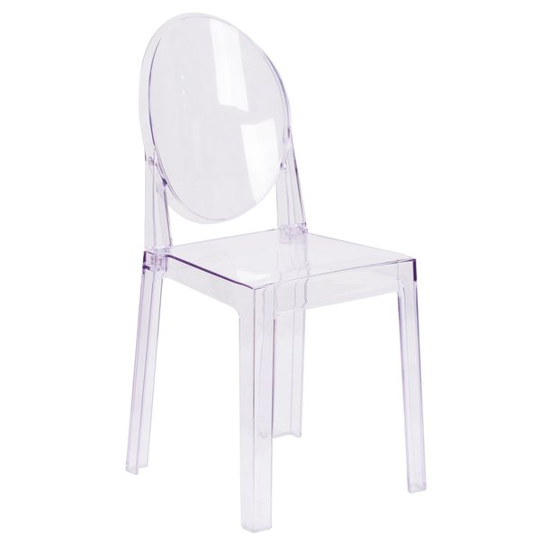 Transparent Crystal Ghost Chair, 15.75 W 20-1/4