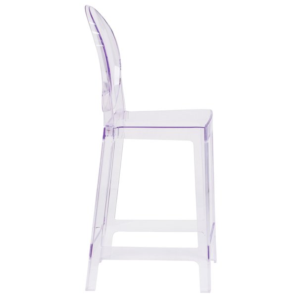 Revna Ghost Counter Stool with Oval Back in Revna Transparent Crystal