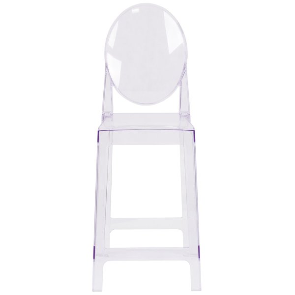 Revna Ghost Counter Stool with Oval Back in Revna Transparent Crystal
