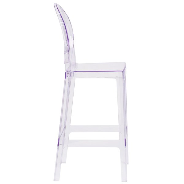 Revna Ghost Barstool with Oval Back in Revna Transparent Crystal