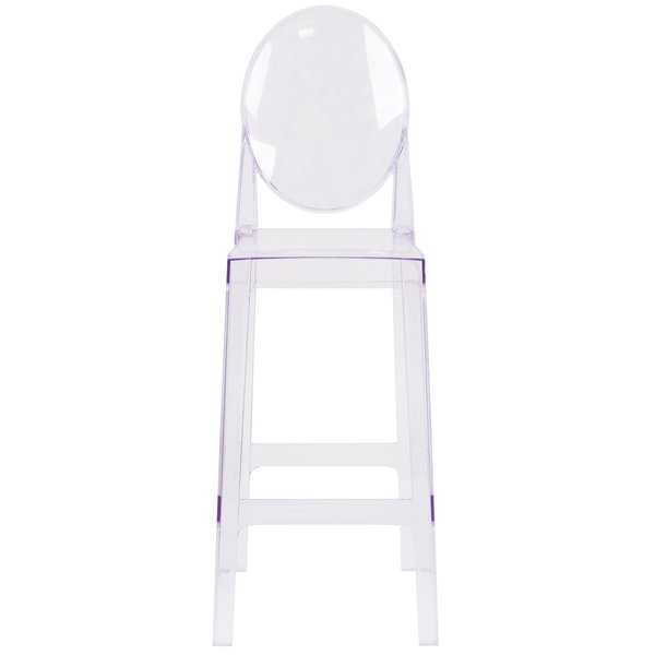 Revna Ghost Barstool with Oval Back in Revna Transparent Crystal