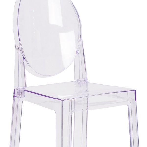 Revna Ghost Barstool with Oval Back in Revna Transparent Crystal