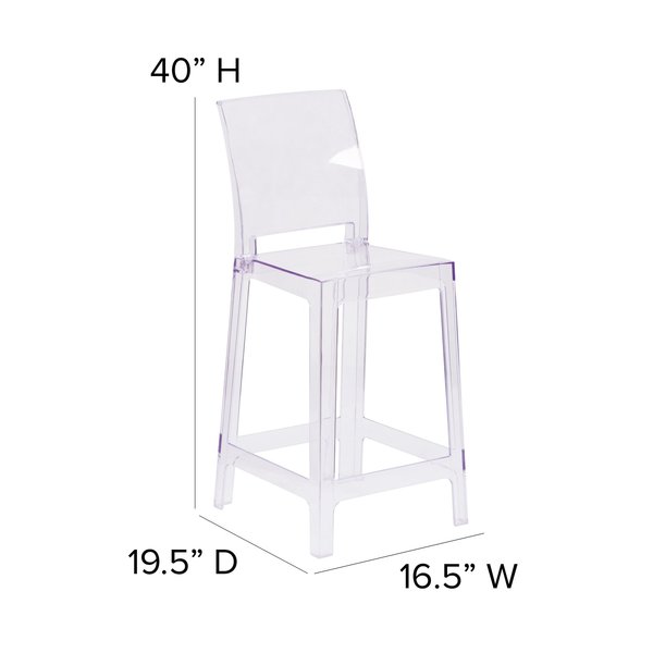 Square Back Ghost Stool