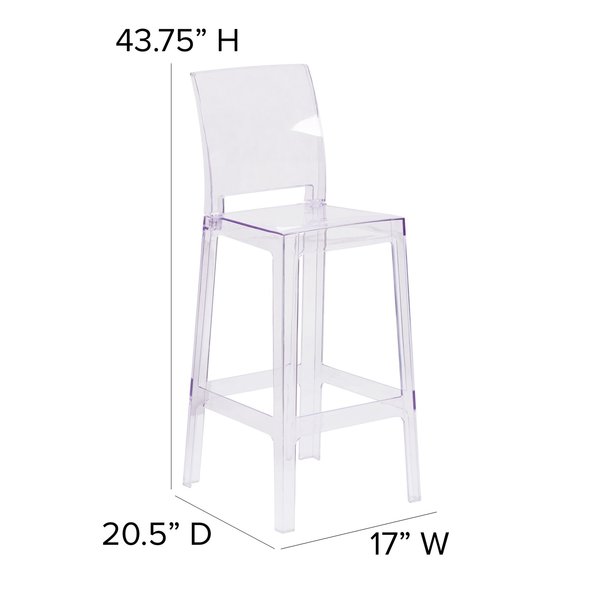 Ghost Barstool, Square Back