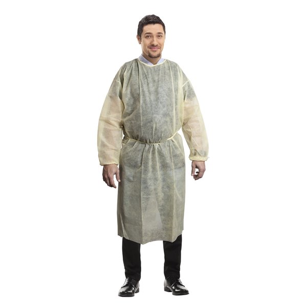 Isolation Gown, Yellow, 1XL, PK100