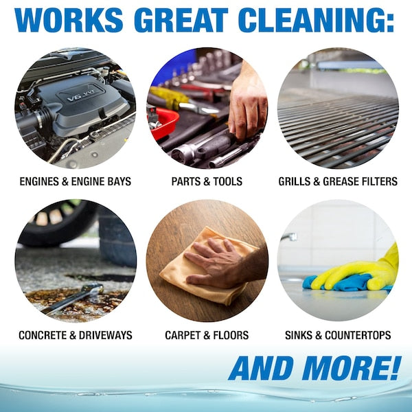 Cleaner/Degreaser, Water-based Parts Washer, Pail, 5 gal, Nonflammable, Clear