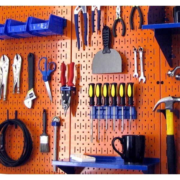 Industrial Pegboard, Orange Metal Peg Boards, PK2