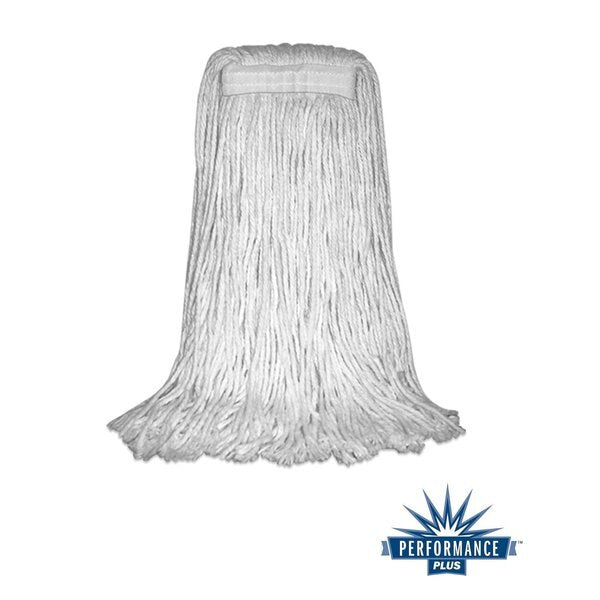 4 Ply Wet Mop, 20 oz Dry Wt, Cut-End, White, Cotton, PK12, P09003