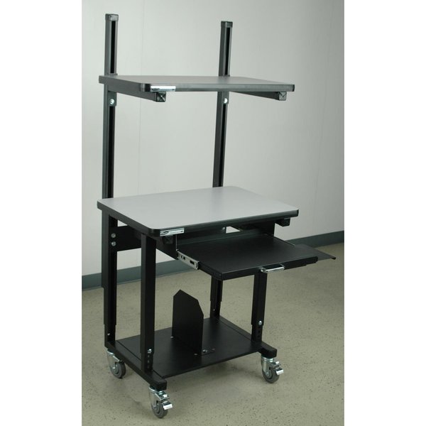 Mobile Computer Dest W/ Top Shelf