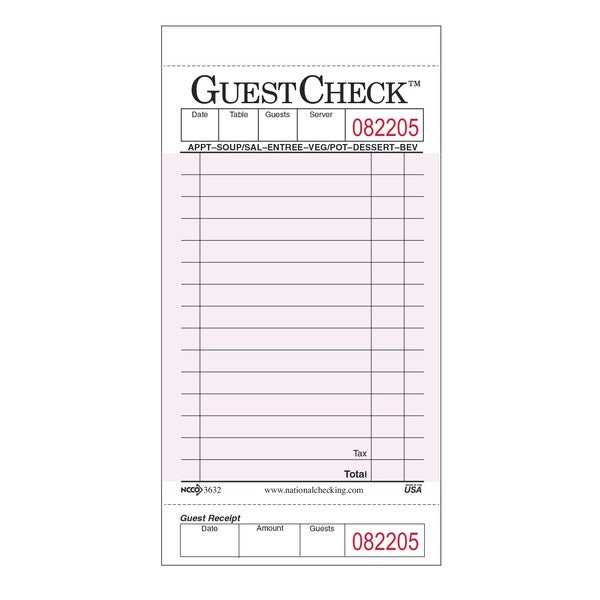 Guest Check Board 1 Pt 15 Line, PK2500