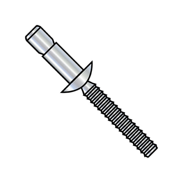 Blind Rivet, Structural Head, 3/16 in Dia., 0.572 in L, Aluminum Body, 3500 PK
