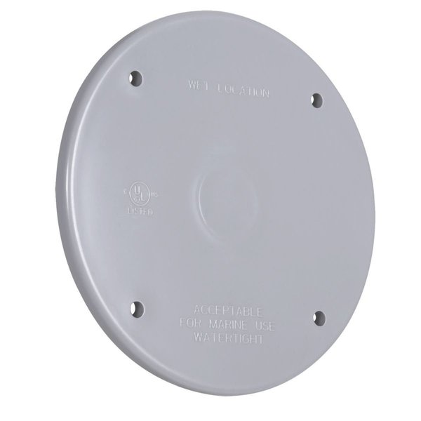 Round Weatherproof Cover, Plastic, Gray, 4.25