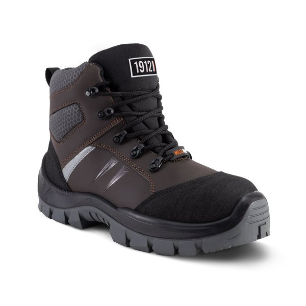 Hot Cumin MILLEMETAÂ® Work Boot, Metatarsal Protection, Brown/Black, Men's Size 9