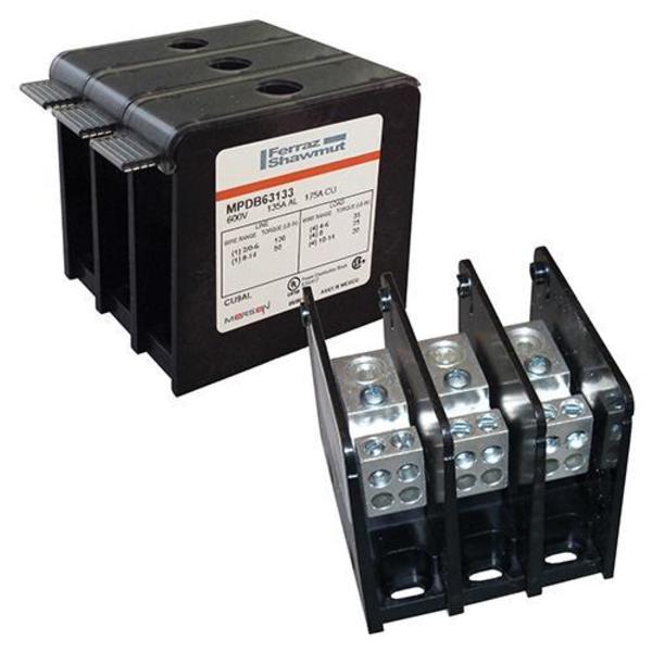 Power Dstribution Block, Al, Int, 380A, 3P 4
