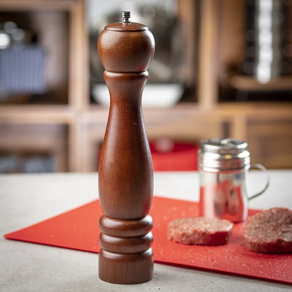 Wood Pepper Mill W/Mahogany, 12.5