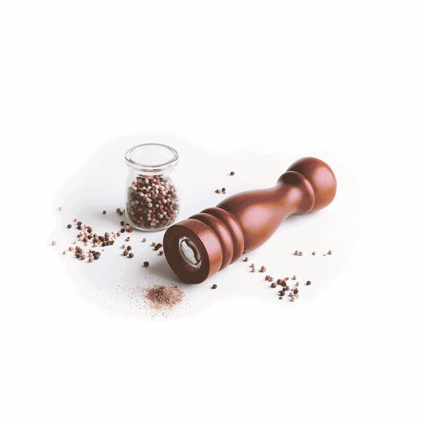 Wood Pepper Mill W/Mahogany, 12.5