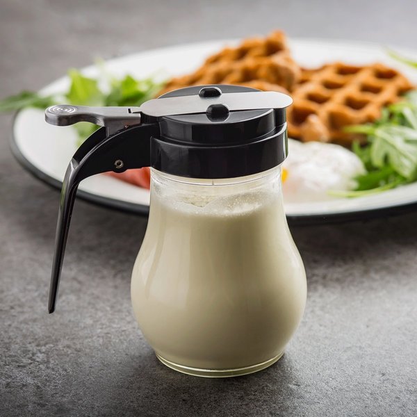 Syrup Dispenser, Teardrop, Blck, 10 oz, PK12