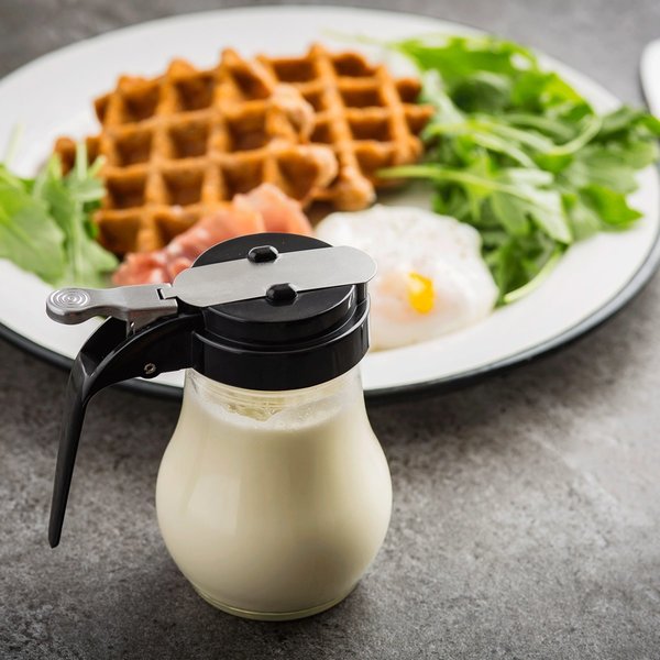 Syrup Dispenser, Teardrop, Blck, 10 oz, PK12