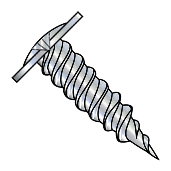 Self-Drilling Screw, #10 x 1 in, Zinc Plated Steel Truss Head Phillips Drive, 5000 PK