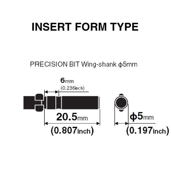 Precision Bit Wing-Shank 5mm, T6x2, PK10