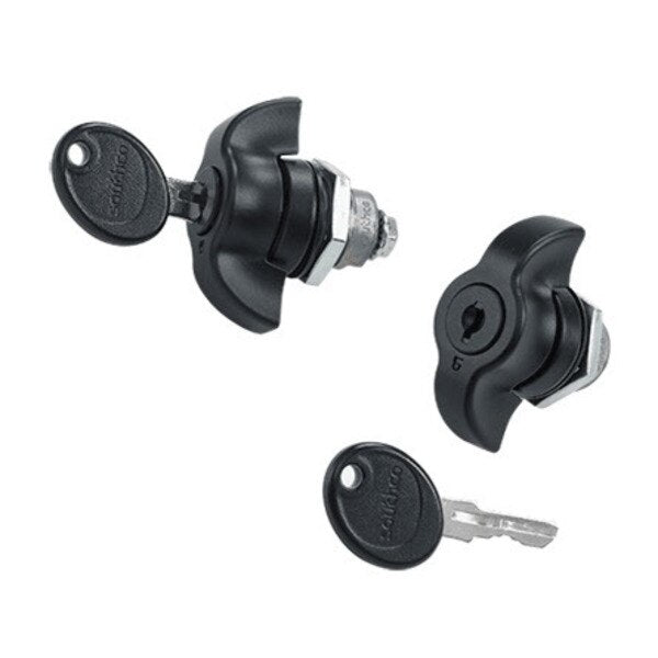 Keylocking Quarter-Turn Wing Knob, Black