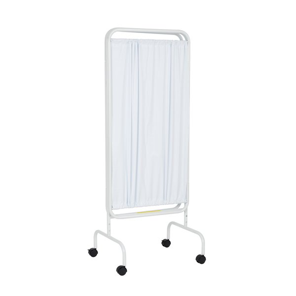 Three Panel Mobile Privacy Screen with Antimicrobial White Vinyl Panels