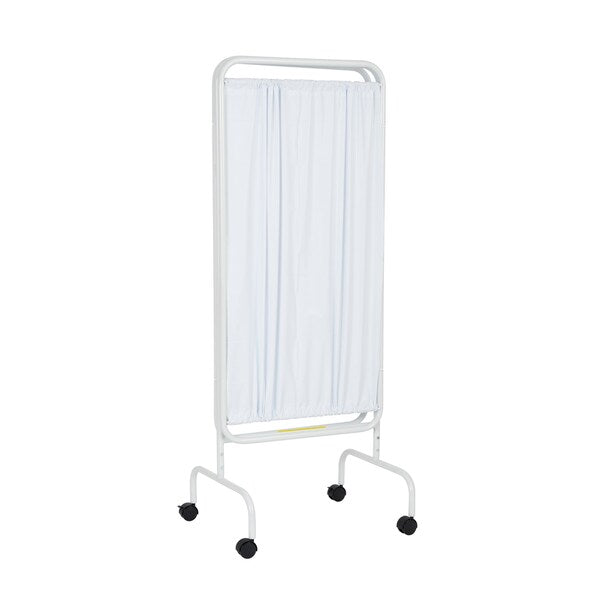 Three Panel Mobile Privacy Screen with White Vinyl Panels
