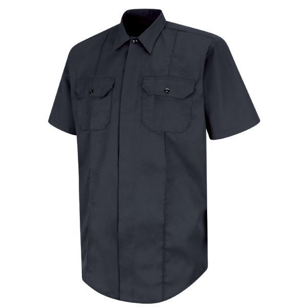 Hs1430 M Ss Dark Nvy Poly/Ctn Shirt
