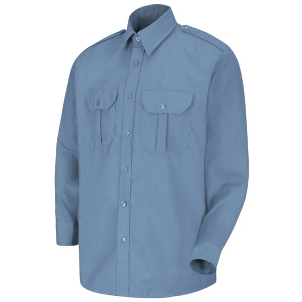 Mens Ls Med Blue Security Sht Epaul
