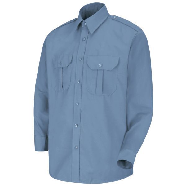 Mens Ls Med Blue Security Sht Epaul