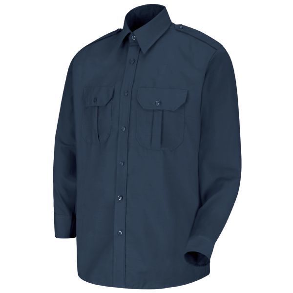 Mens Ls Navy Security Shirt Epaulet