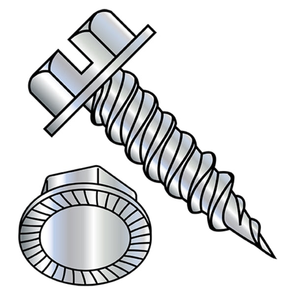 Sheet Metal Screw, #8-15 x 3/4 in, Zinc Plated Steel Slotted Head Slotted Drive, 8000 PK