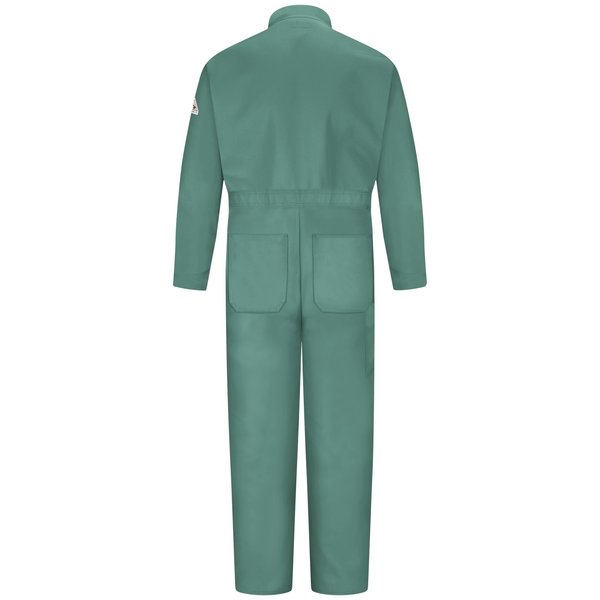 Flame Resistant Coverall, Light Green, 100% Cotton, S