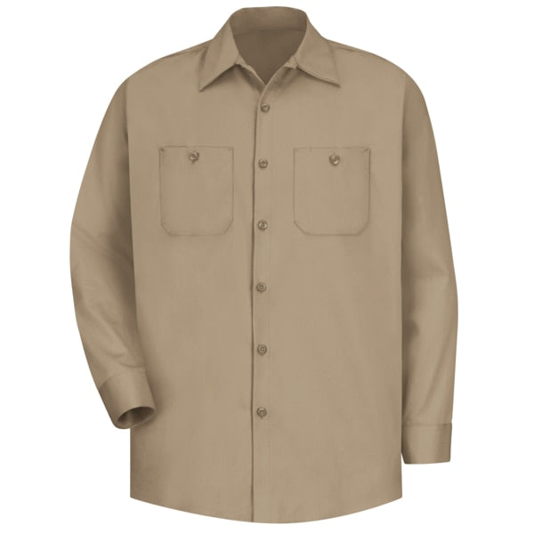 Mns Ls Khaki Dp Cotton Workshirt, M
