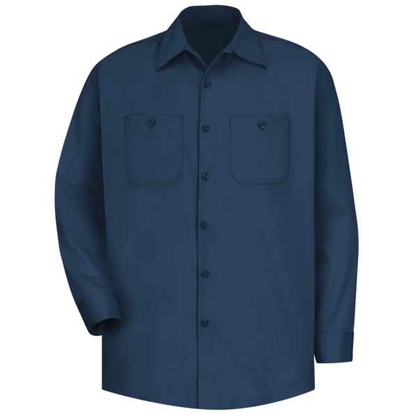 Mns Ls Navy Dp Cotton Workshirt, 4XL
