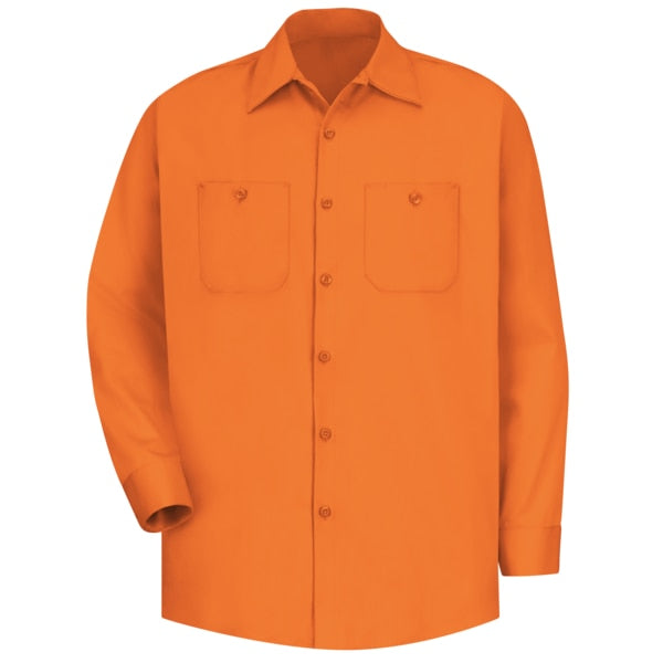 Mns L/S Orange Dp Cotton Workshirt, L