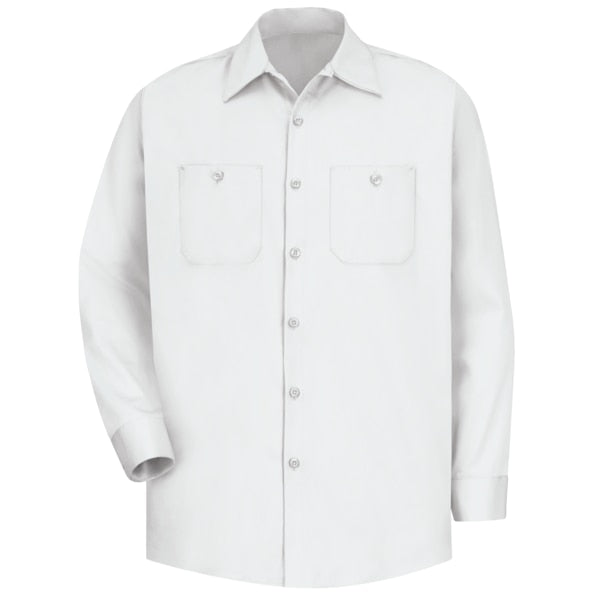 Mns Ls White Dp Cotton Workshirt, L