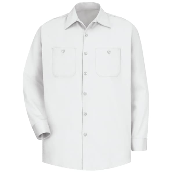 Mns Ls White Dp Cotton Workshirt, S