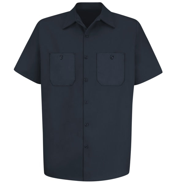 Mns Ss Dark Navy Cotton Workshirt, XL