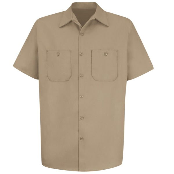 Mns Ss Khaki Dp Cotton Workshirt, 3XL