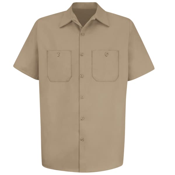 Mns Ss Khaki Dp Cotton Workshirt, L
