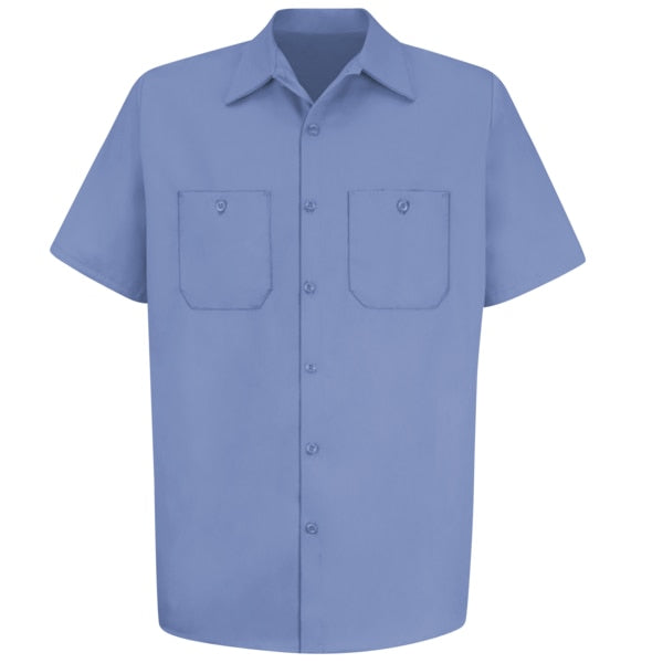 Mns Ss Lt Blue Dp Cotton Workshirt, M