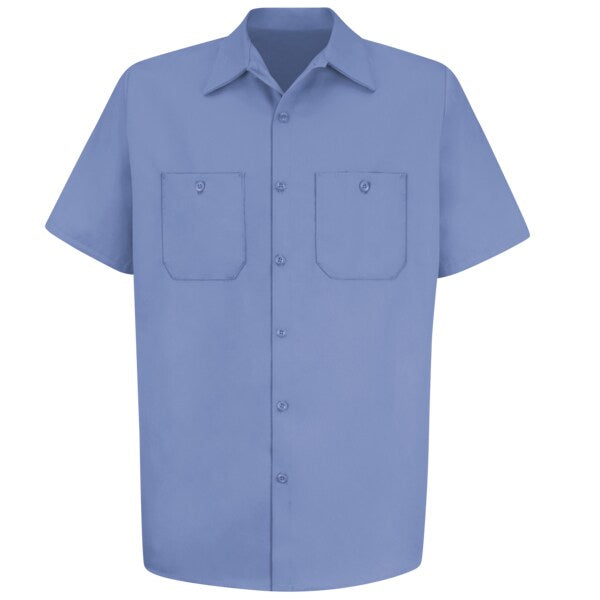 Mns Ss Lt Blue Dp Cotton Workshirt, XXL