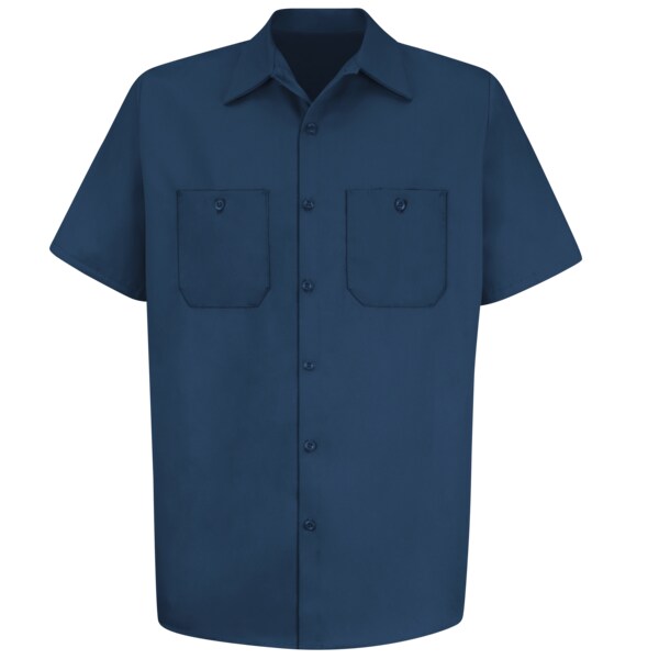 Mns Ss Navy Dp Cotton Workshirt, 4XL