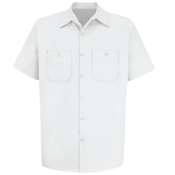 Mns S/S White Dp Cotton Workshirt, 3XL