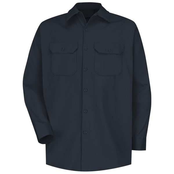Mns L/S Dk Nv Hvywt. Ctn Wrksht, 4XL