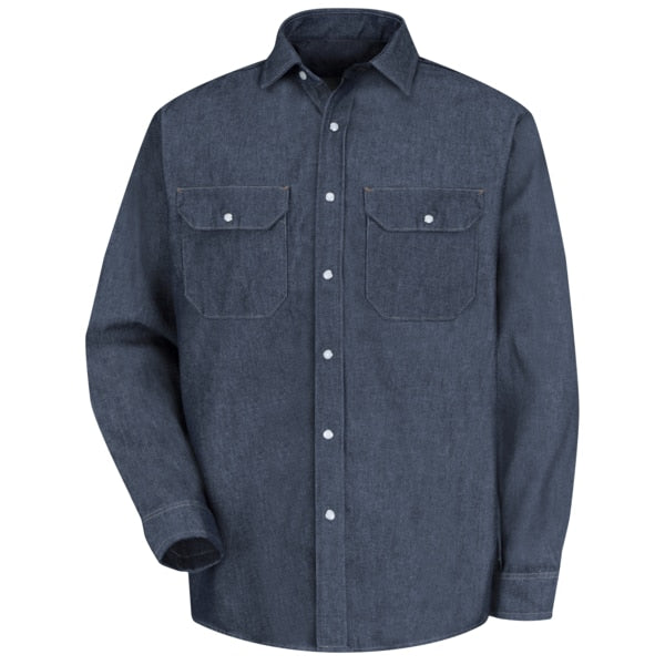 6S34Dn0 Mns Denim Ls Workshirt, L