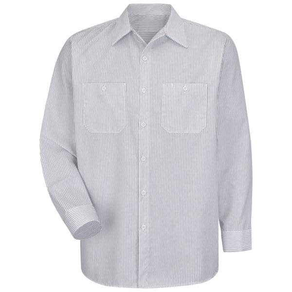 Mns Ls Ch/Wh Stripe Workshirt, L