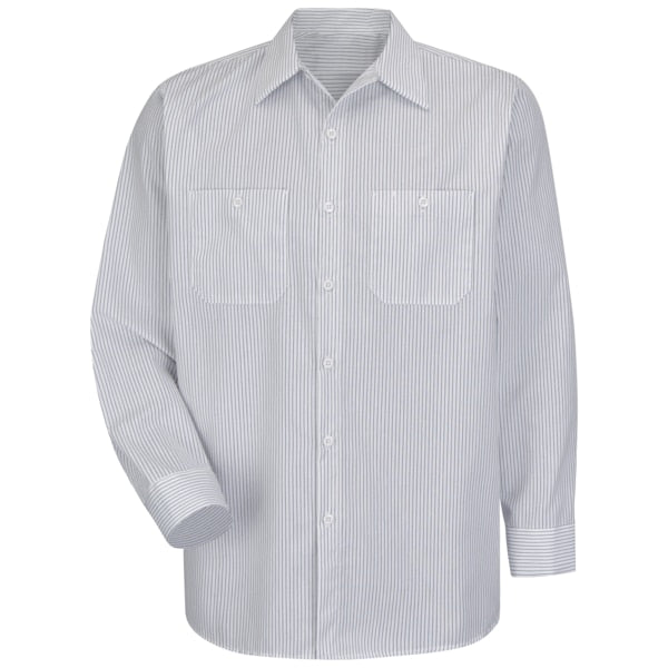 Mns Ls Ch/Wh Stripe Workshirt, L